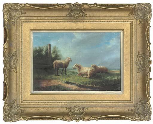 Auguste Coomans - Grazing sheep