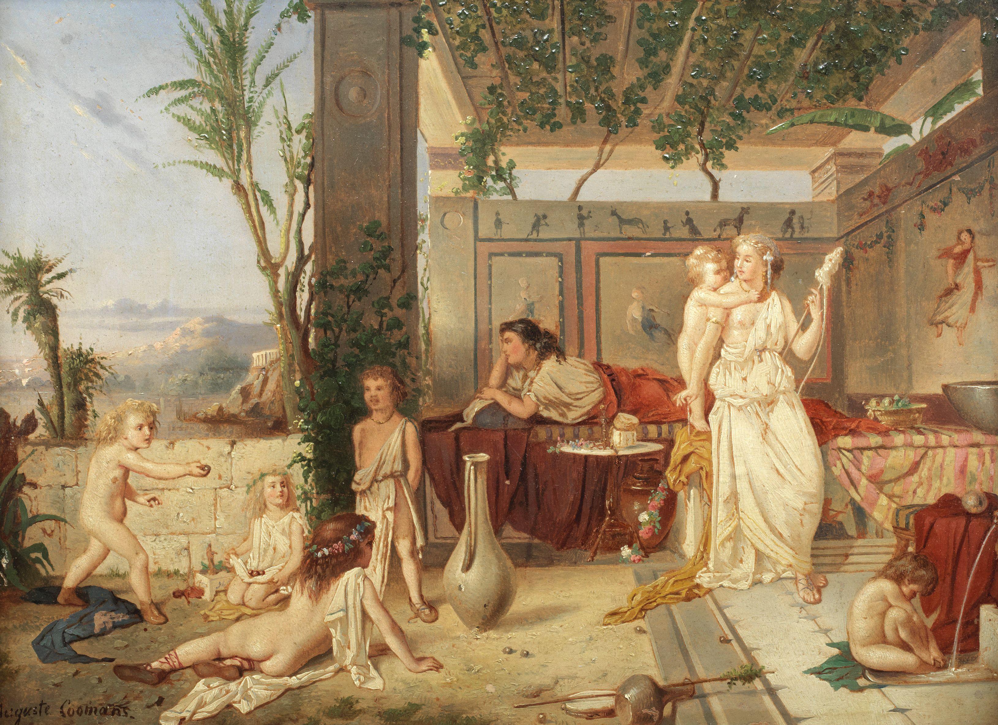 Auguste Coomans - Scene Familiale A Pompei