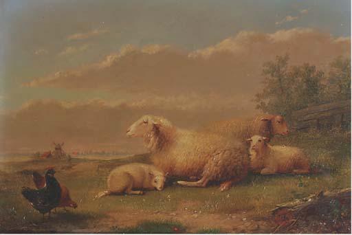 Auguste Coomans - Sheep Resting In A Meadow