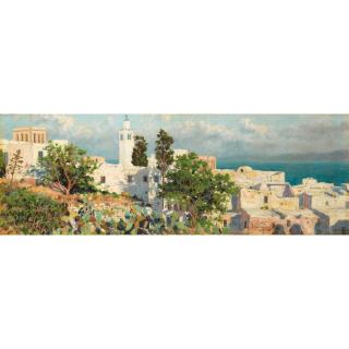 Auguste Delacroix - Vue De Sidi Bou Saïd En Tunisie