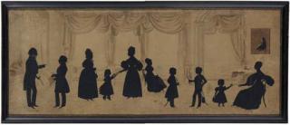 Auguste Edouart - A Group Silhouette Portrait