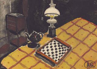 Auguste Elisée Chabaud - La lampe et le damier