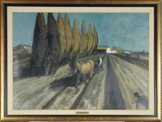 Auguste Elisée Chabaud - Laboureur près des cypres (Provence)