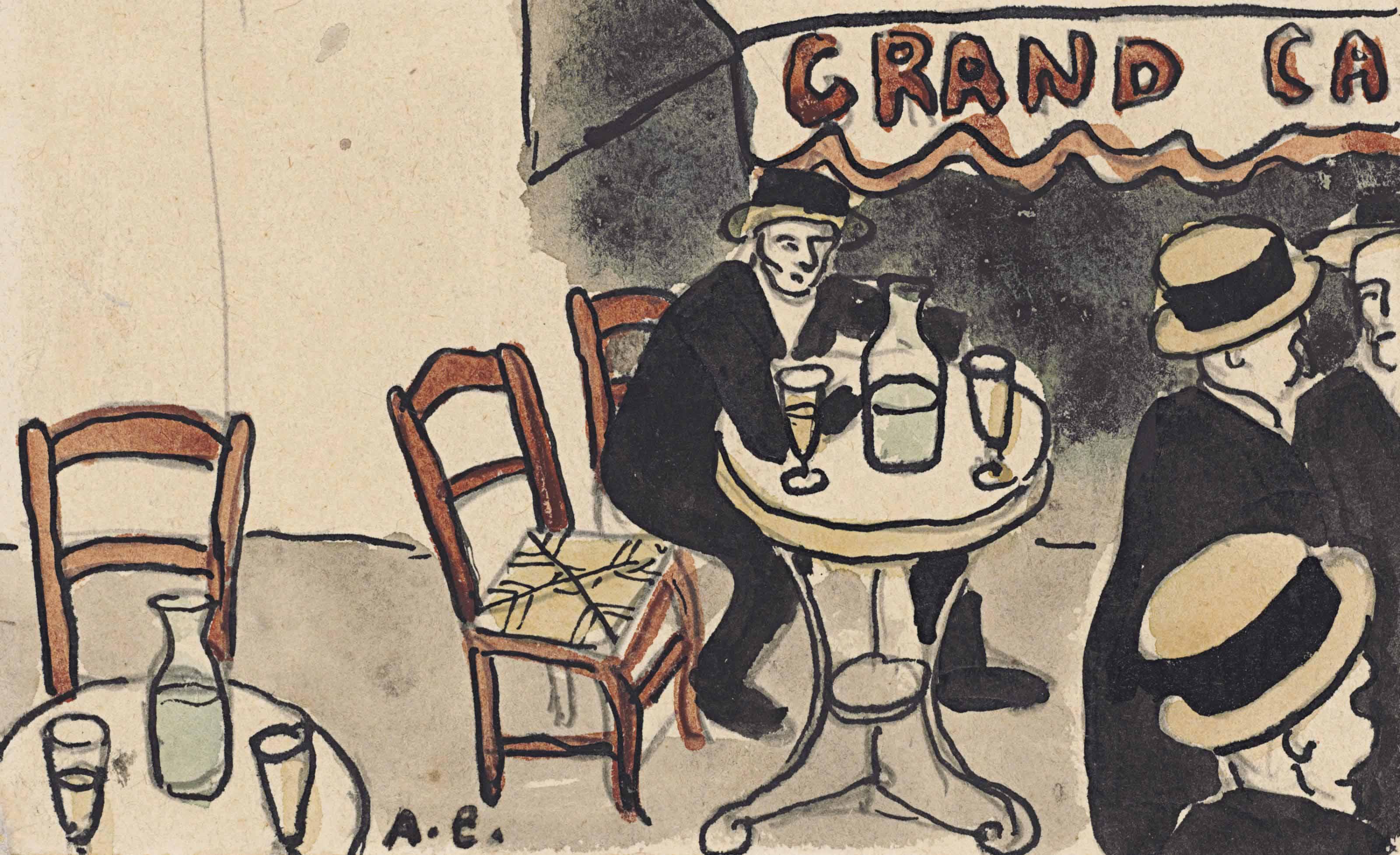 Auguste Elisée Chabaud - Le grand café