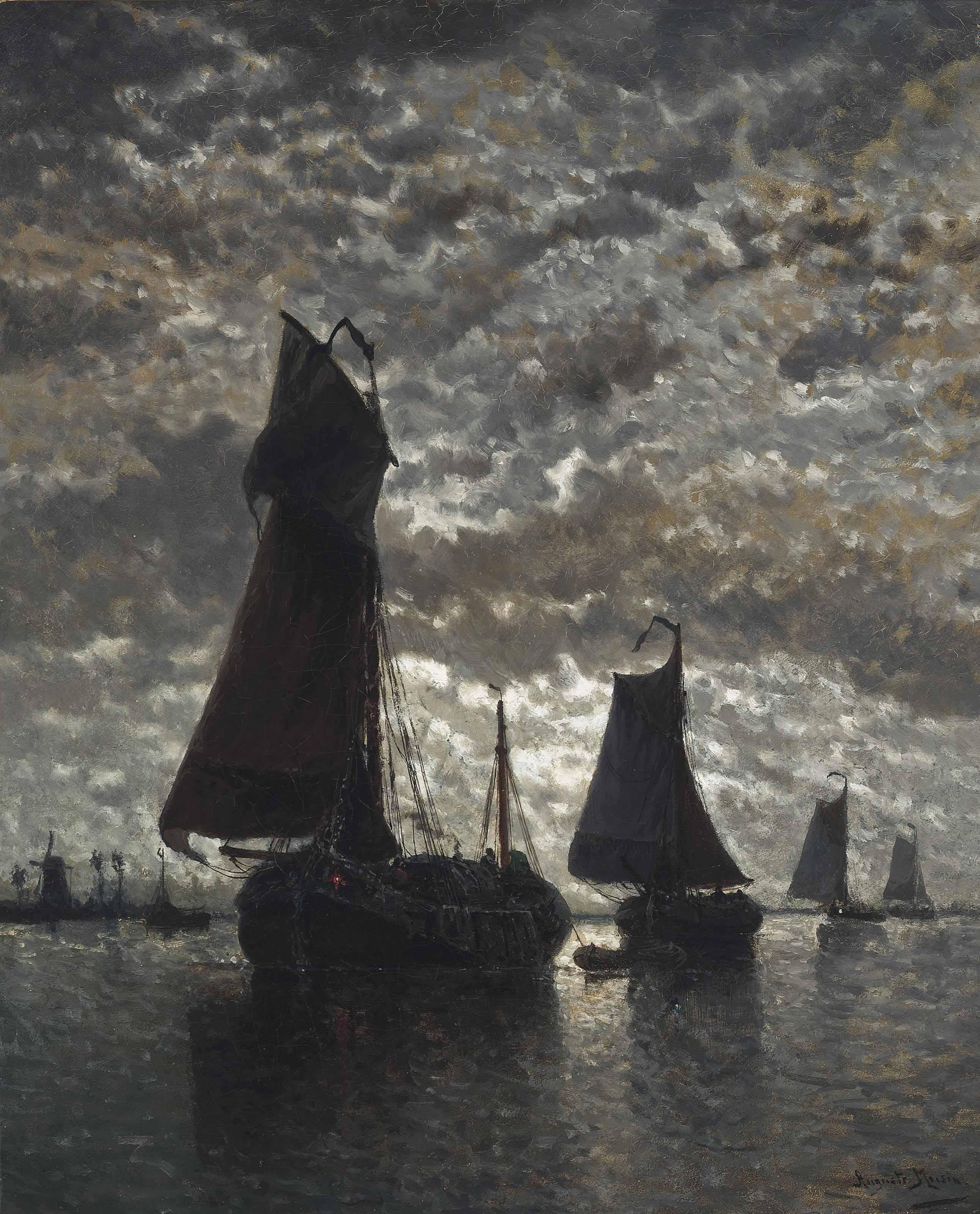 Auguste Henri Musin - Aurore D\'Hiver Sur La Meuse