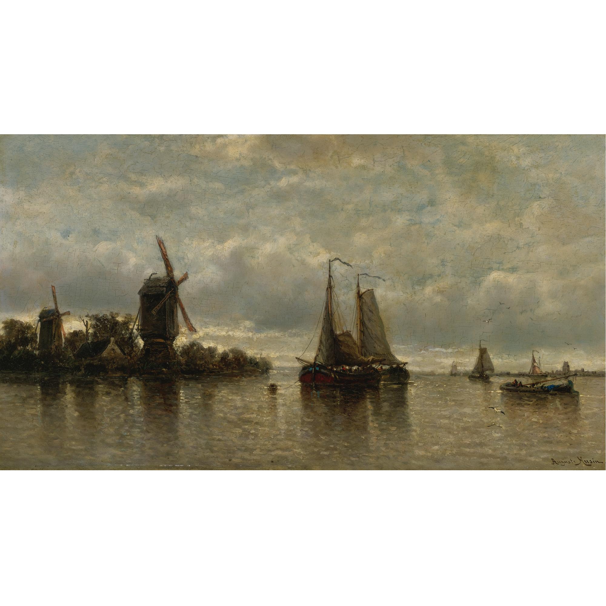 Auguste Henri Musin - Belgian Temps Argente: The Mouth Of The Rupel, Flanders