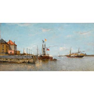 Auguste Henri Musin - Embarcadère À Ostende