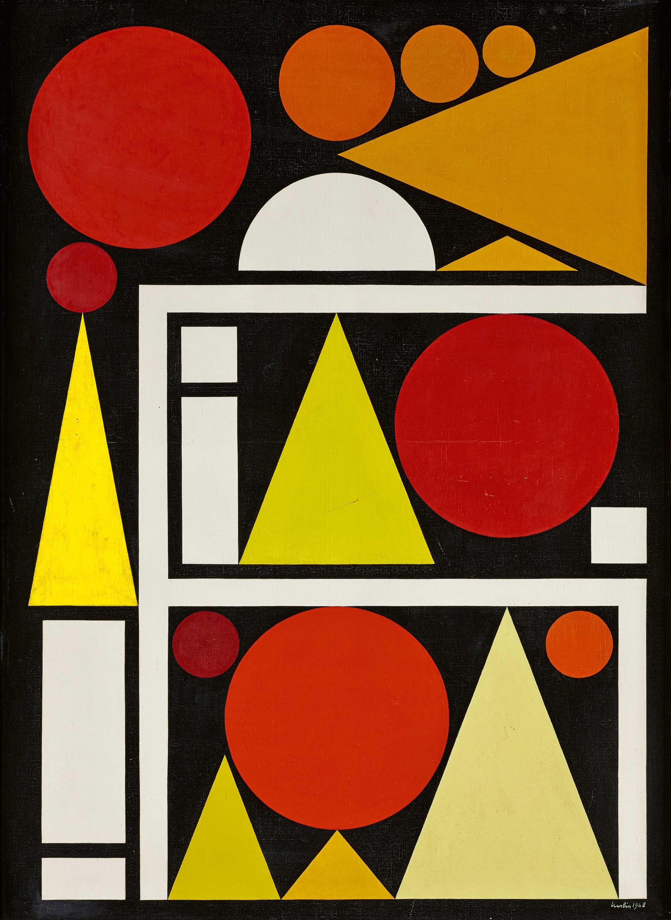 Auguste Herbin - - Claisse, Geneviève: Herbin - Catalogue Raisonné de l\'Oeuvre Peint, Lausanne 1993, WVZ.-Nr. 898, Abb. (Hier mit abweichendem \