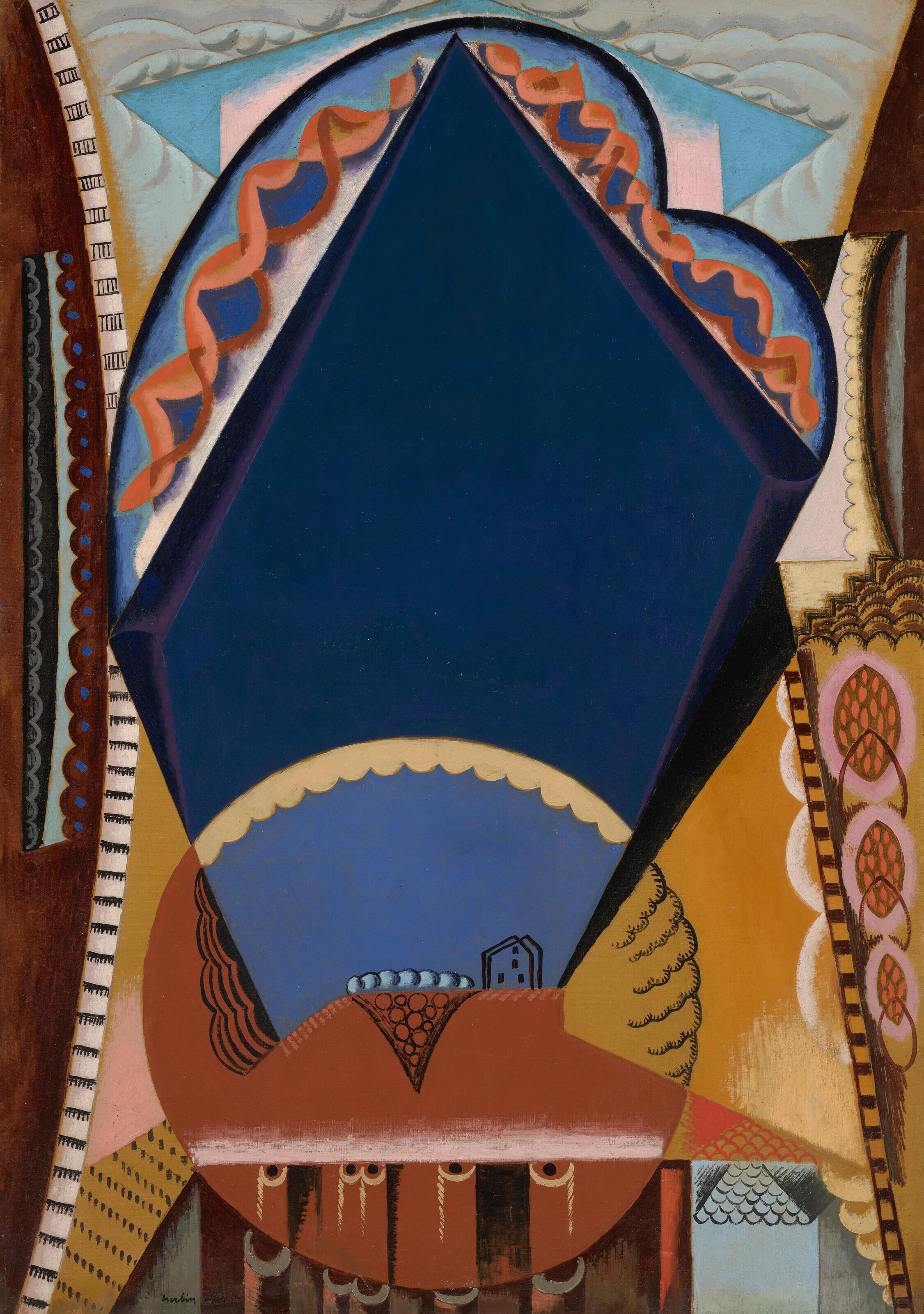 Auguste Herbin - Composition paysage à Céret