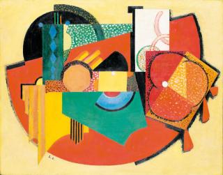 Auguste Herbin - Couple portant béret et mantille