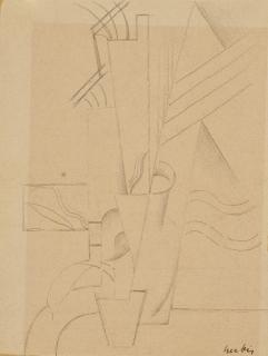 Auguste Herbin - Dessin cubiste (recto; verso)
