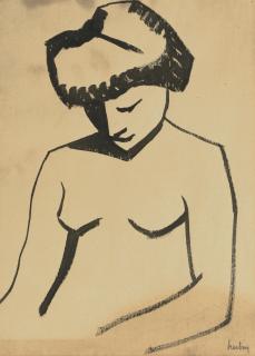 Auguste Herbin - Femme nue en buste