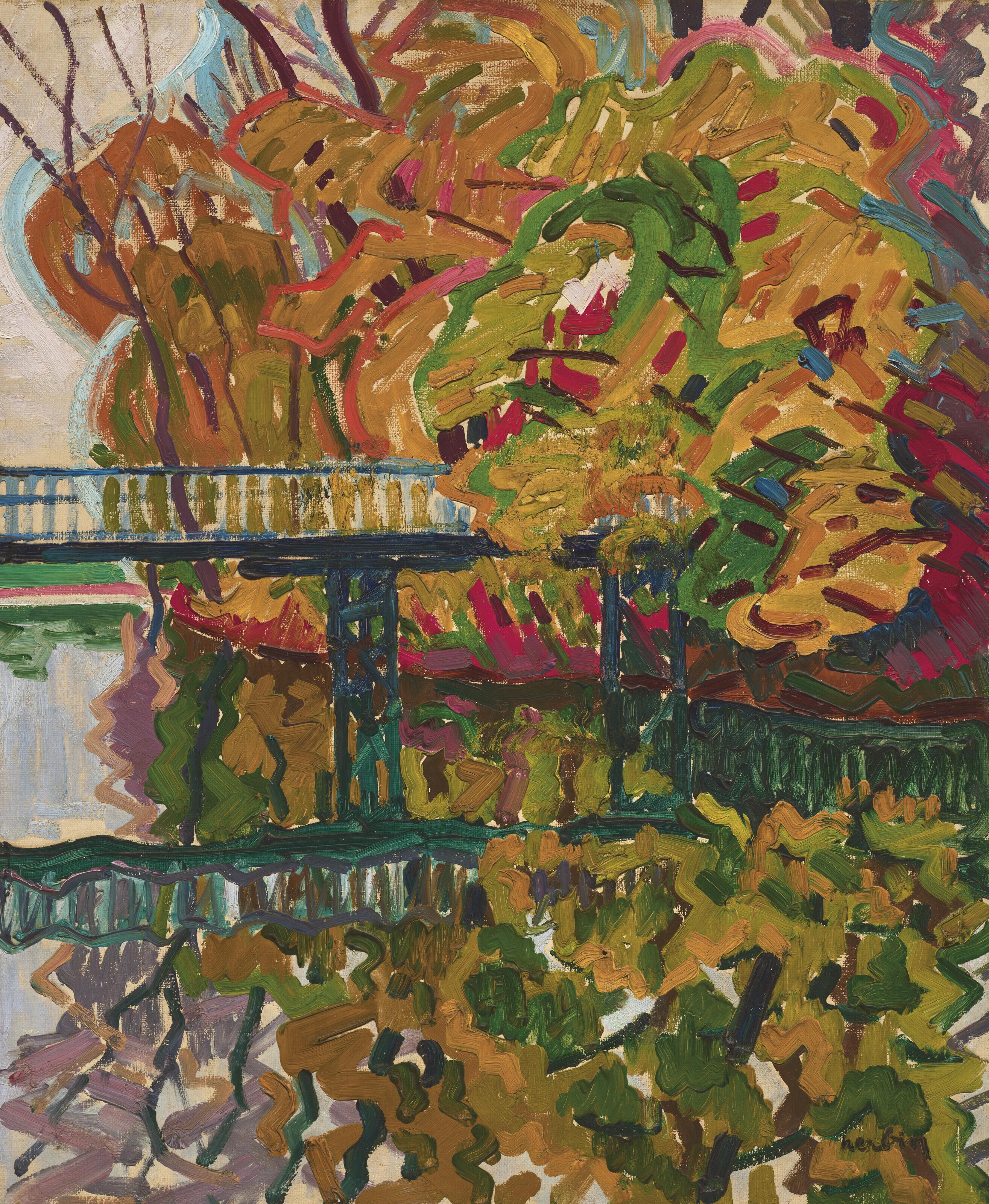 Auguste Herbin - Le pont de bois