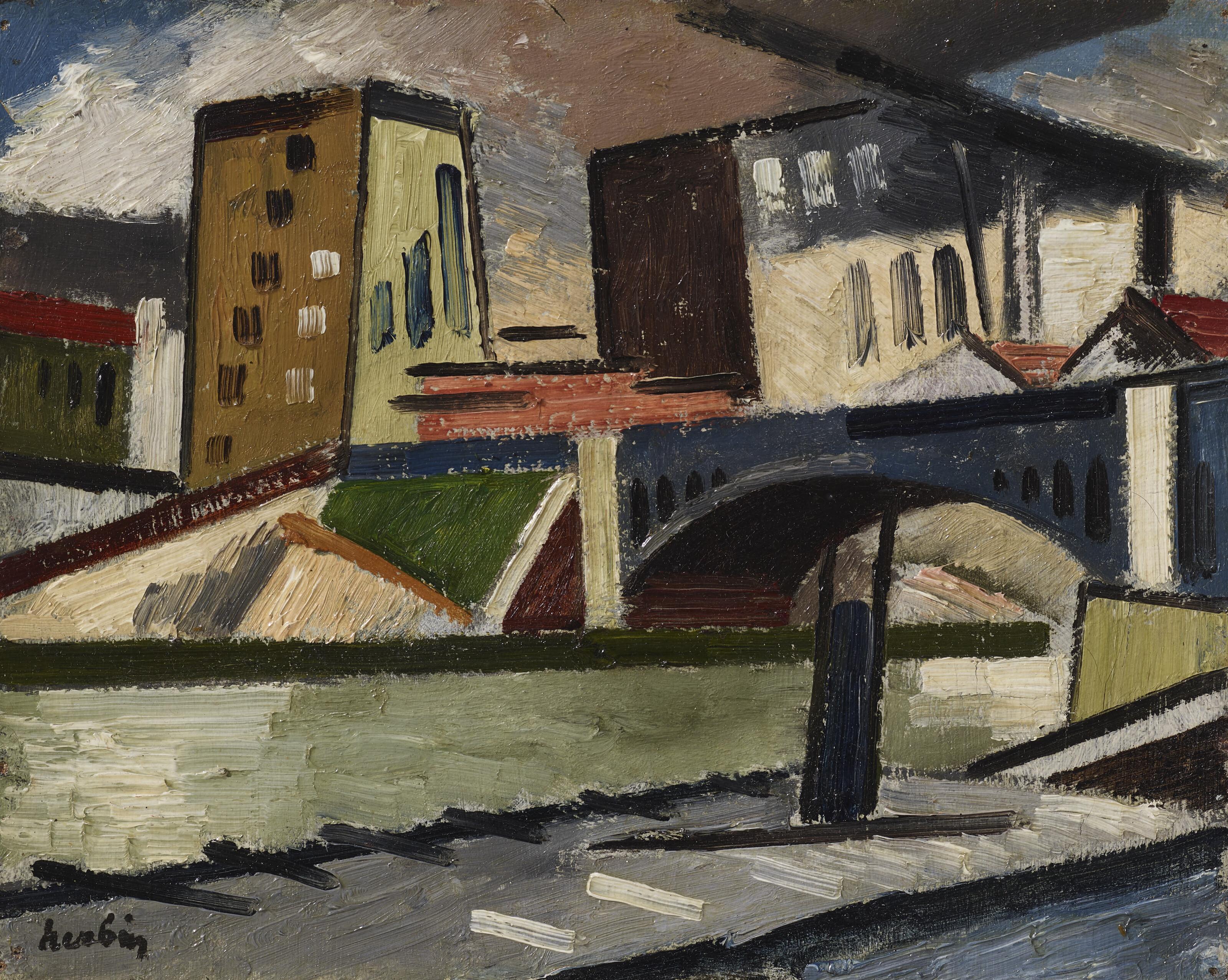 Auguste Herbin - Le Pont Marie, côté aval