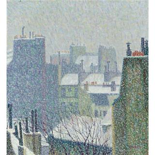 Auguste Herbin - Les Toits De Paris Sous La Neige