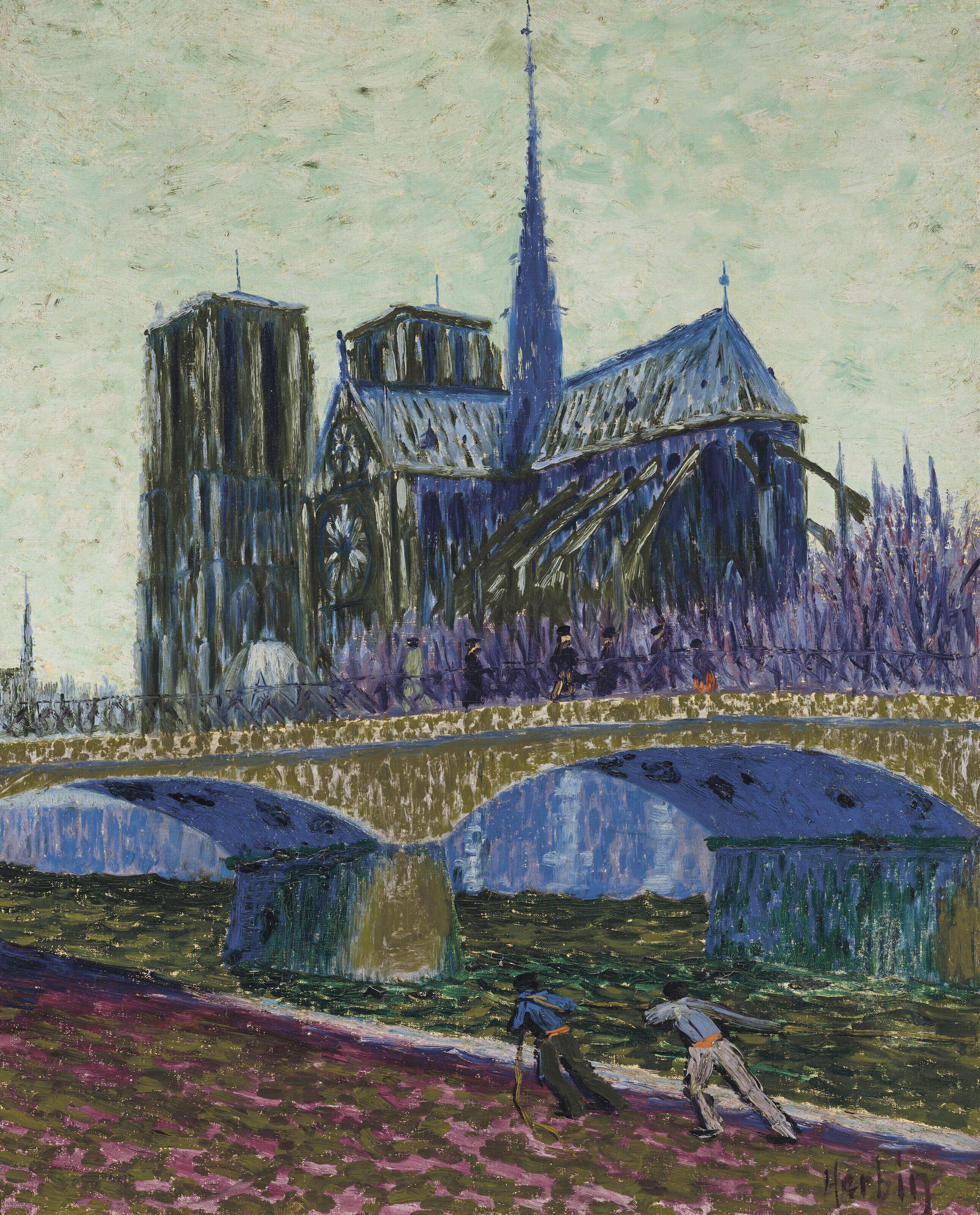Auguste Herbin - Notre-Dame et le Pont de l\'Archevêché