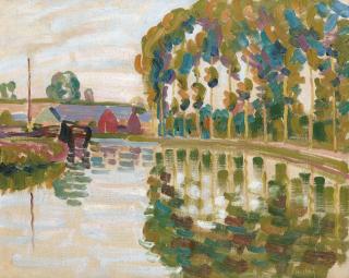 Auguste Herbin - Paysage Aux Peupliers