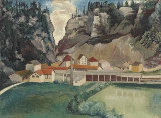 Auguste Herbin - Paysage, la Loue à Moutier-Haute-Pierre