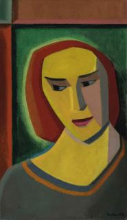 Auguste Herbin - Portrait De Femme Aux Cheveux Rouges