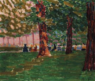 Auguste Herbin - Sous les arbres, Jardin du Luxembourg