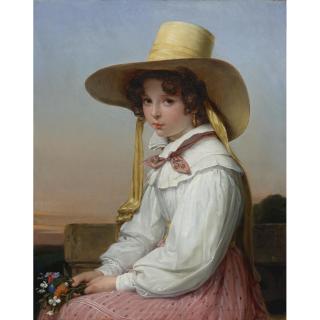 Auguste Jean-Baptiste Vinchon - Portrait Of Nency Destouches