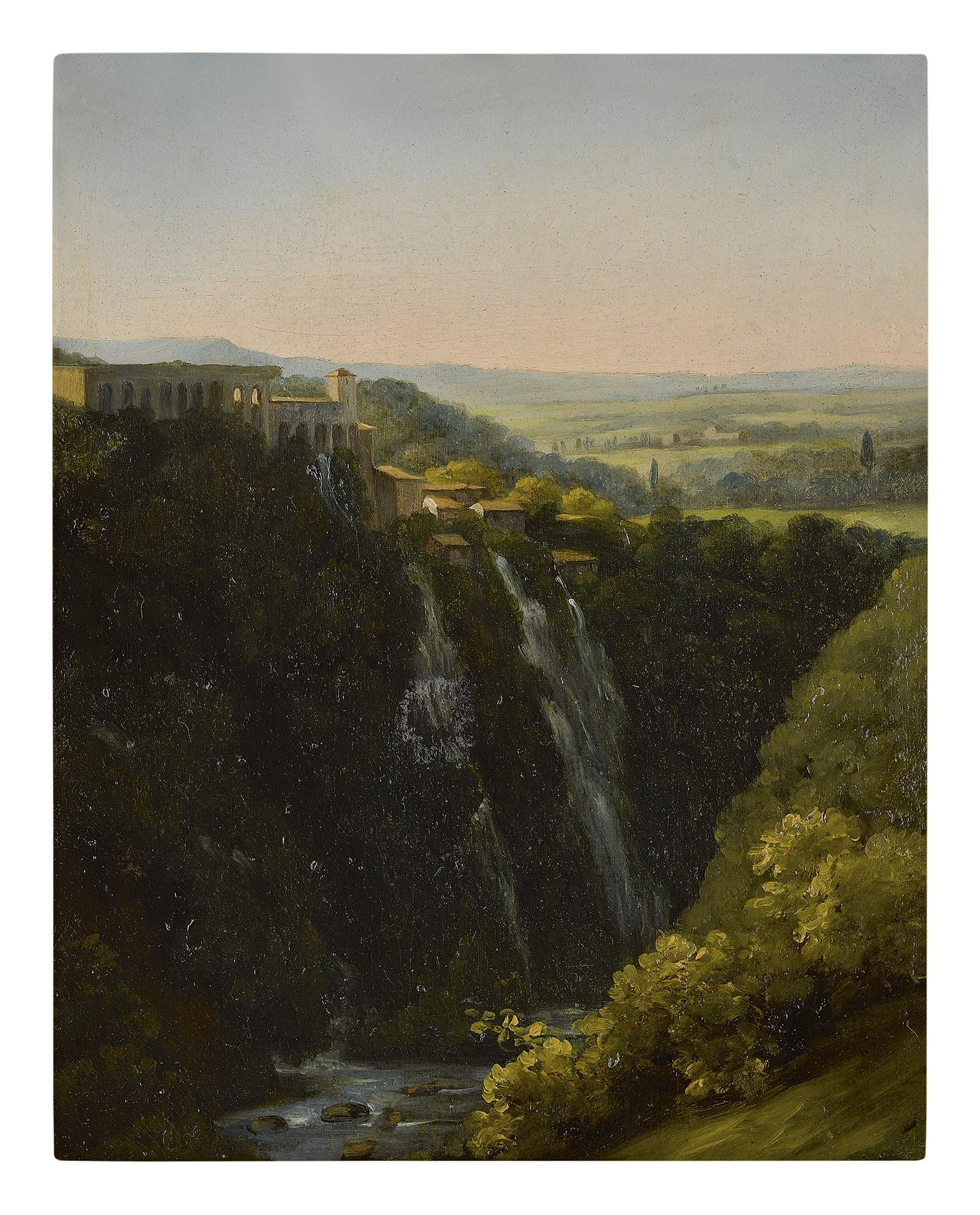 Auguste Jean-Baptiste Vinchon - The Falls At Tivoli With The Stables Of Maecenas