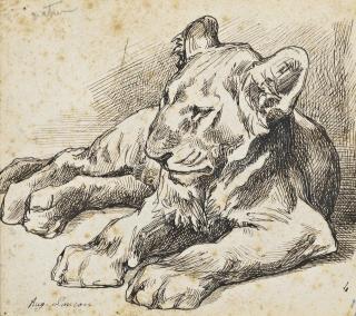 Auguste Lancon - Study of a lion cub