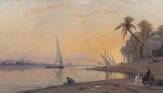 Auguste Louis Veillon - Arabs on banks of the Nile