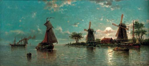 Auguste Musin - Shipping at night-time