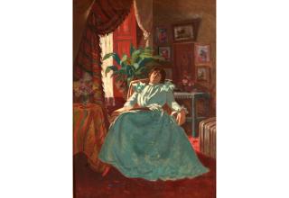 Auguste Pegurier - Femme Endormie au Salon