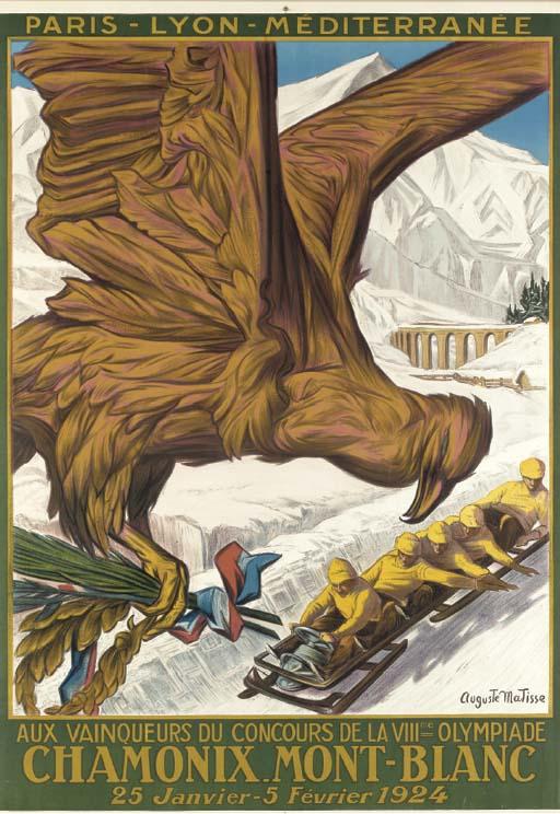 Auguste Philippe Matisse - Chamonix Mont-Blanc, Affiche Pour Au Vainqueurs Du Concours De La Viime Olympiade