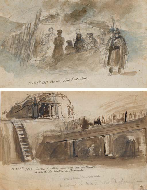 Auguste Raffet - Soldats du poste hollandais au repos lors du siège d\'Anvers