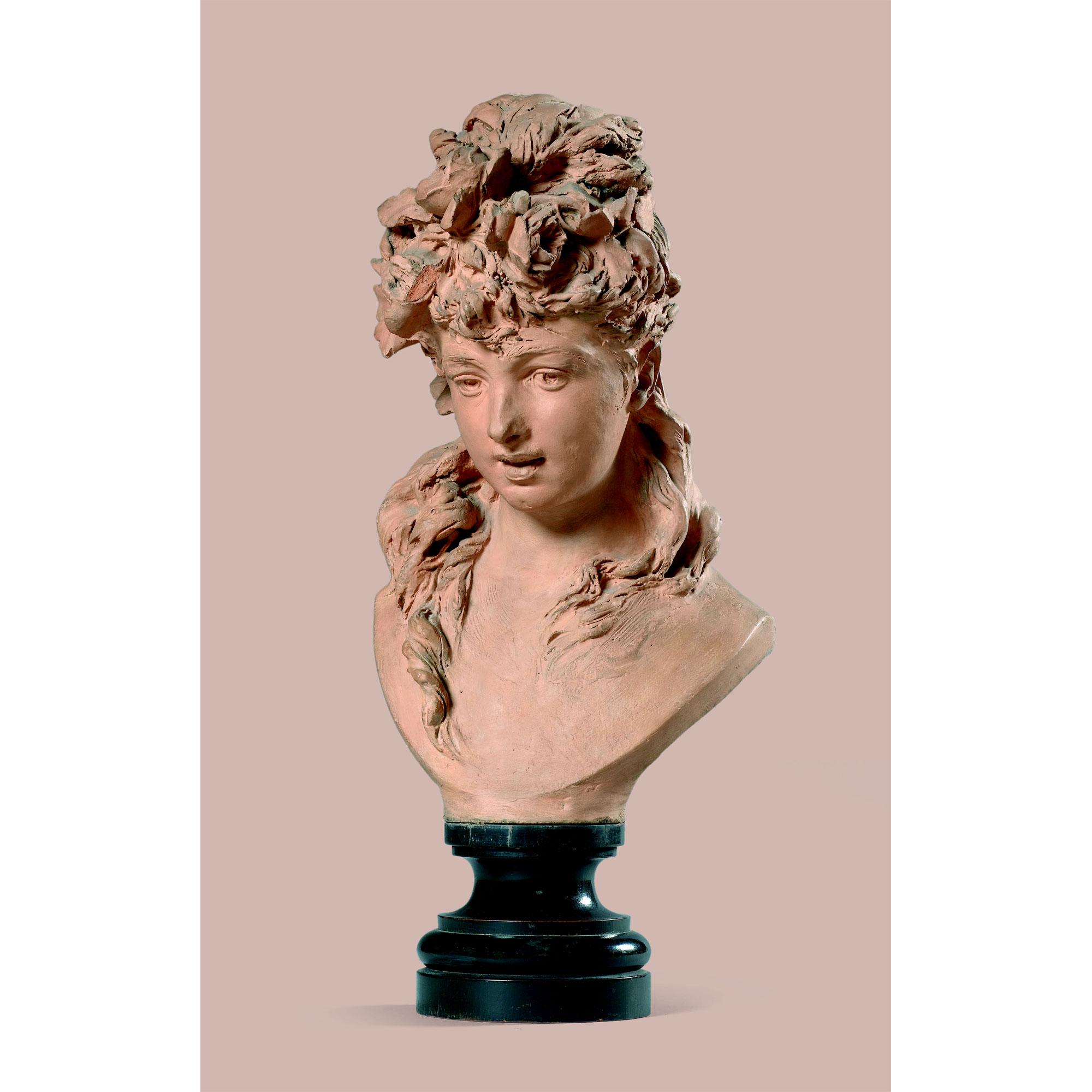Auguste Rodin - A Terracotta Female Bust By