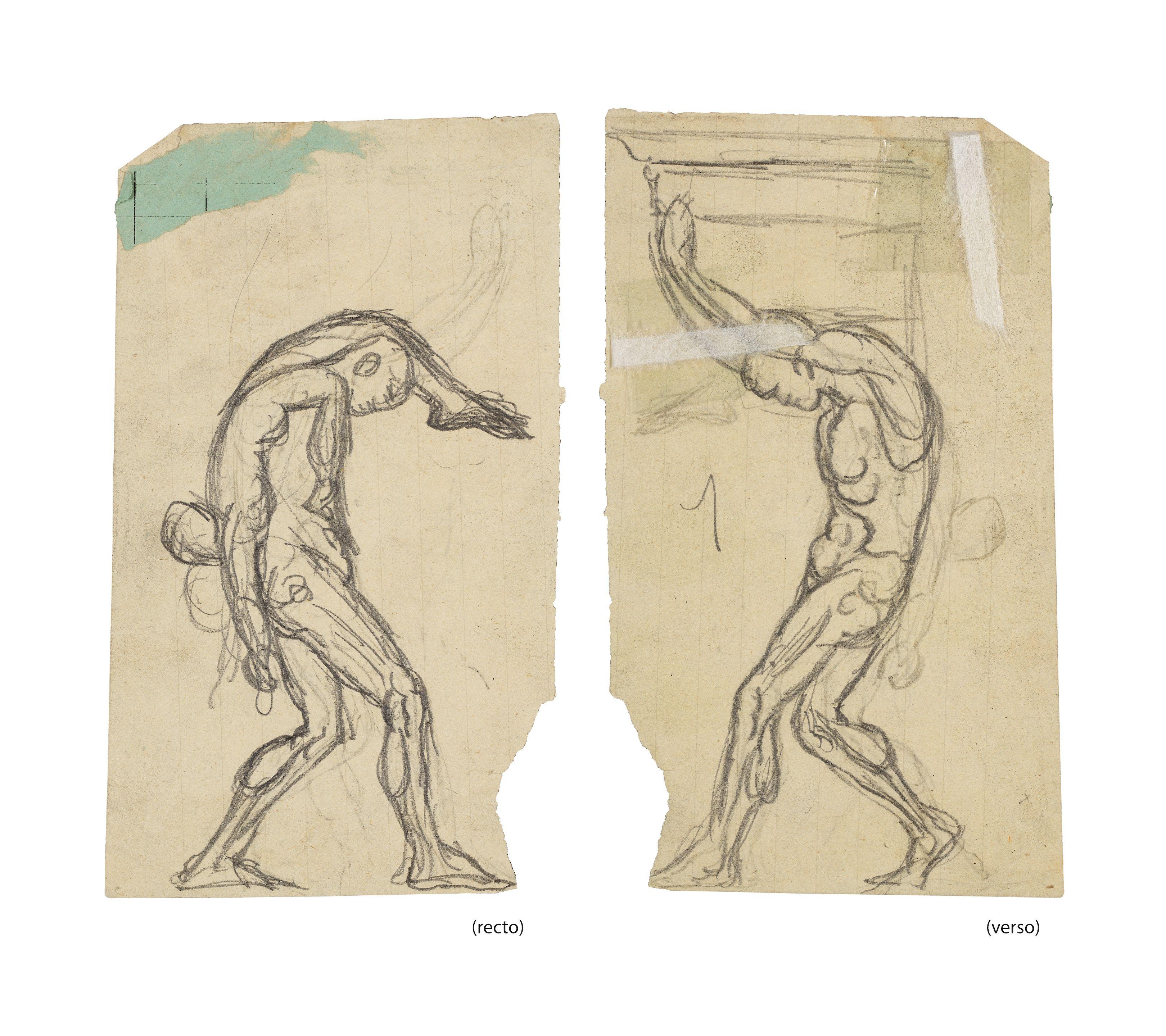 Auguste Rodin - Atlante (recto-verso)