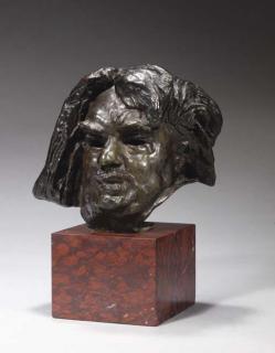 Auguste Rodin - Balzac, Étude Définitive Pour la Tête, Modèle Au Col Coupé Derrière L\'Oreille