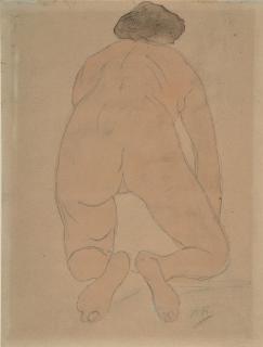 Auguste Rodin - Femme nue agenouillée de dos (Kniende nackte Frau von hinten).