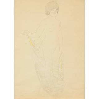 Auguste Rodin - Femme Nue, Tenant Un Voile De Sa Main Droite