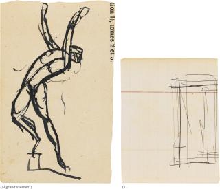 Auguste Rodin - (I) Figure Cambrée Vers La Droite, Un Pied Sur Un Socle (Ii) Etude D\'Élément D\'Architecture