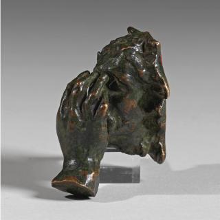 Auguste Rodin - Masque De Saint-Jean Baptiste, Modèle De Face, Version Sans Plateau, Réduction Et Main N°29