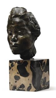 Auguste Rodin - Masque D\'Hanako, Étude Type A, Moyen Modèle (Variante Avec Arrière Évidé)