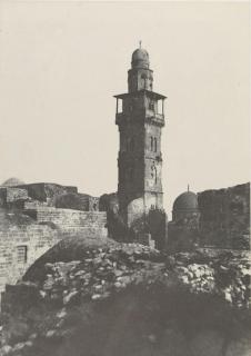 Auguste Salzmann - Jerusalem, Enceinte Du Temple, Angle Nord-Ouest Et Minaret Eleve En L\'An 697 De L\'Hegire, 1854