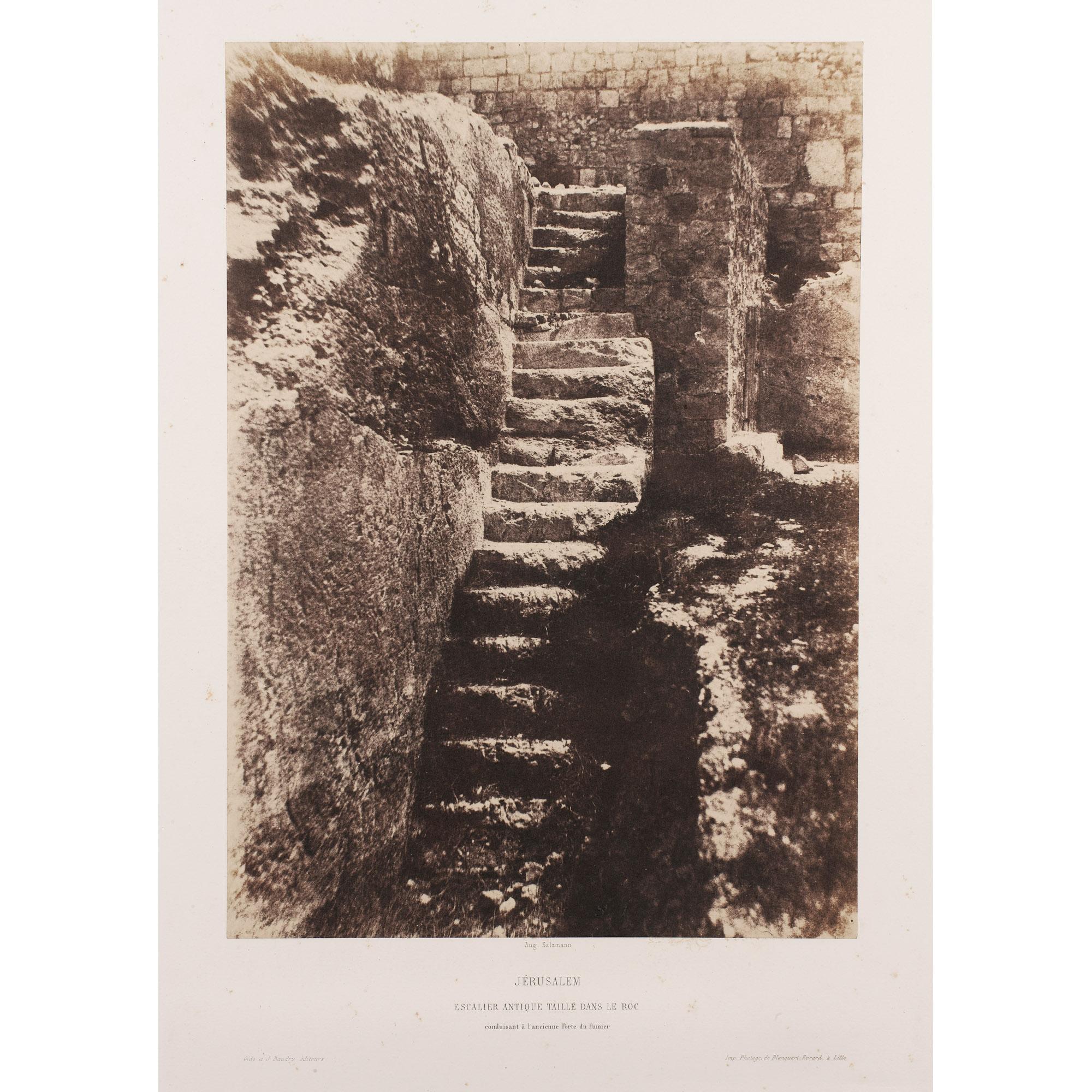 Auguste Salzmann - Jerusalem, Escalier Antique Taillé Dans Le Roc, 1854/56