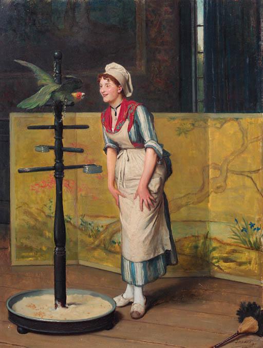 Auguste Serrure - Femme au perroquet