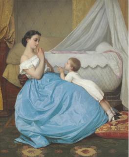 Auguste Toulmouche - A Bedtime Prayer