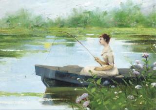 Auguste Toulmouche - A tranquil afternoon