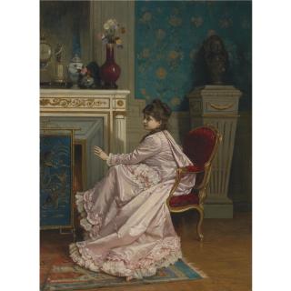 Auguste Toulmouche - French Au Coin De Feu