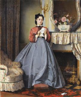Auguste Toulmouche - La Lettre D\'Amourauguste Toulmouche ; The Love Letter ; Signed And Dated 1863 Lower Left ; Oil On Canvas, Unframed