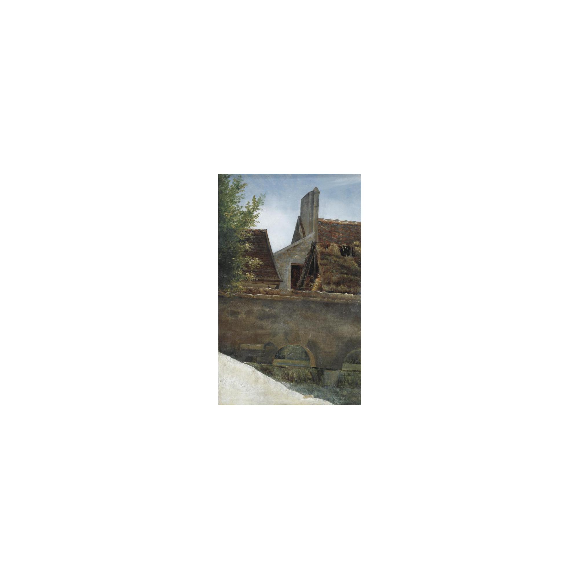 Auguste-Xavier Leprince - Landscape With A Farmhouse And Bridge
