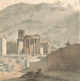 Augustin Alphonse Gaudar de La Verdine - Ansicht des Sibyllentempels in Tivoli.