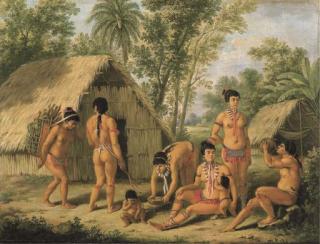 Augustin Brunias - A family of Charaibes in the Island of St. Vincent